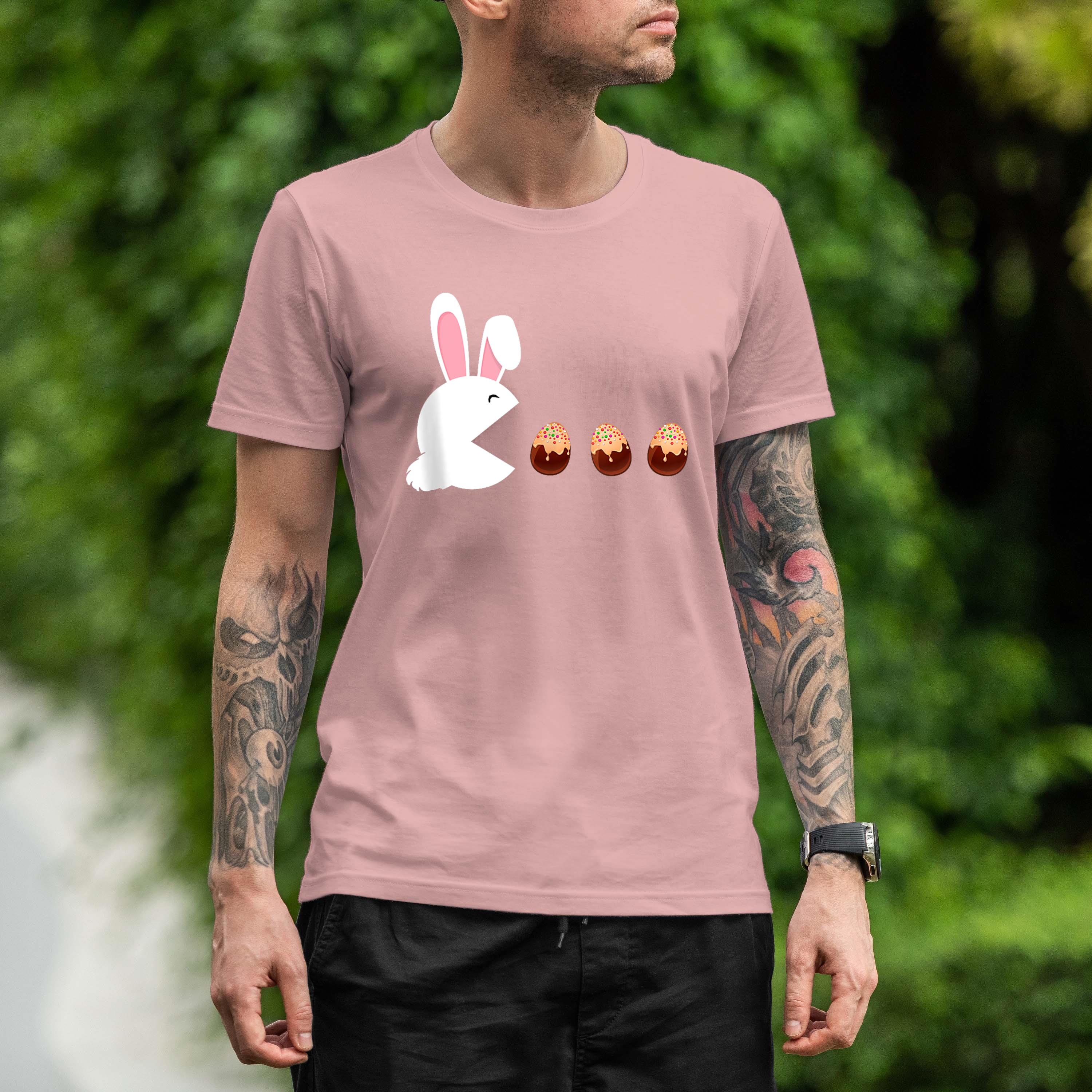 Funny Easter Rabbit Eating Chocolate Eggs Easter Bunnies Shirt 